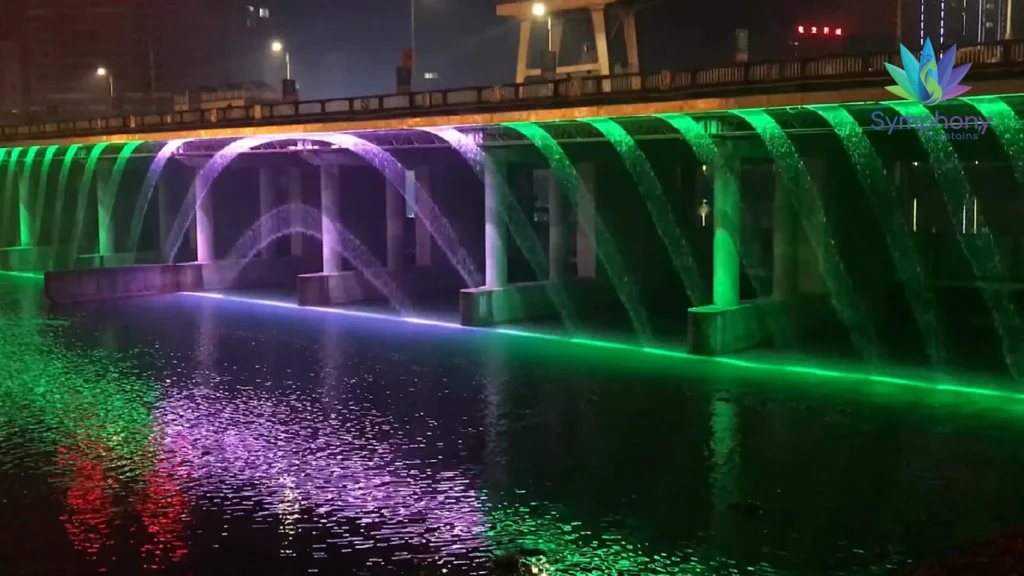 Betwa Riverfront Bridge Water Curtain Fountain