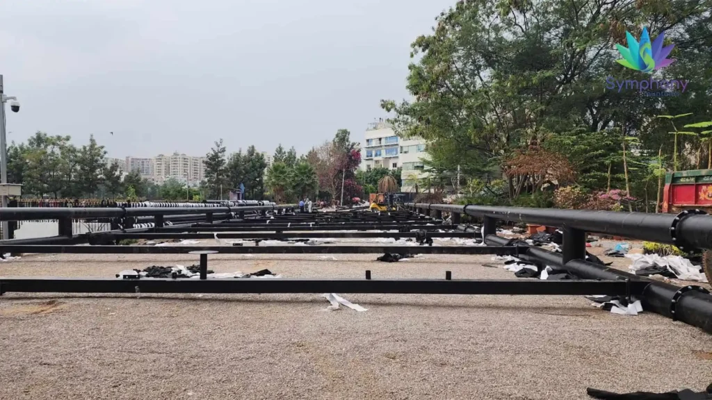 2D Digital Legion Nozzle dynamic performance in floating fountain array